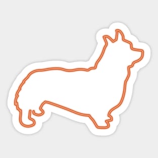 80's Gift 80s Retro Neon Sign Corgi Sticker